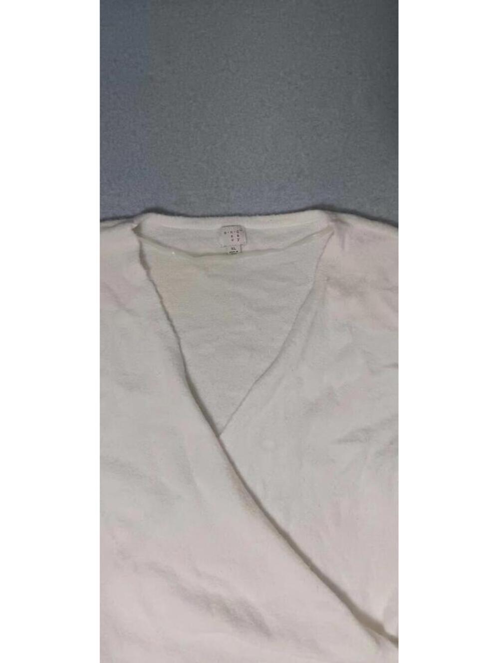 A New Day Wool Blend Bishop Sleeve Wrap Sweater Womens Size XL White Soft - Picture 9 of 10